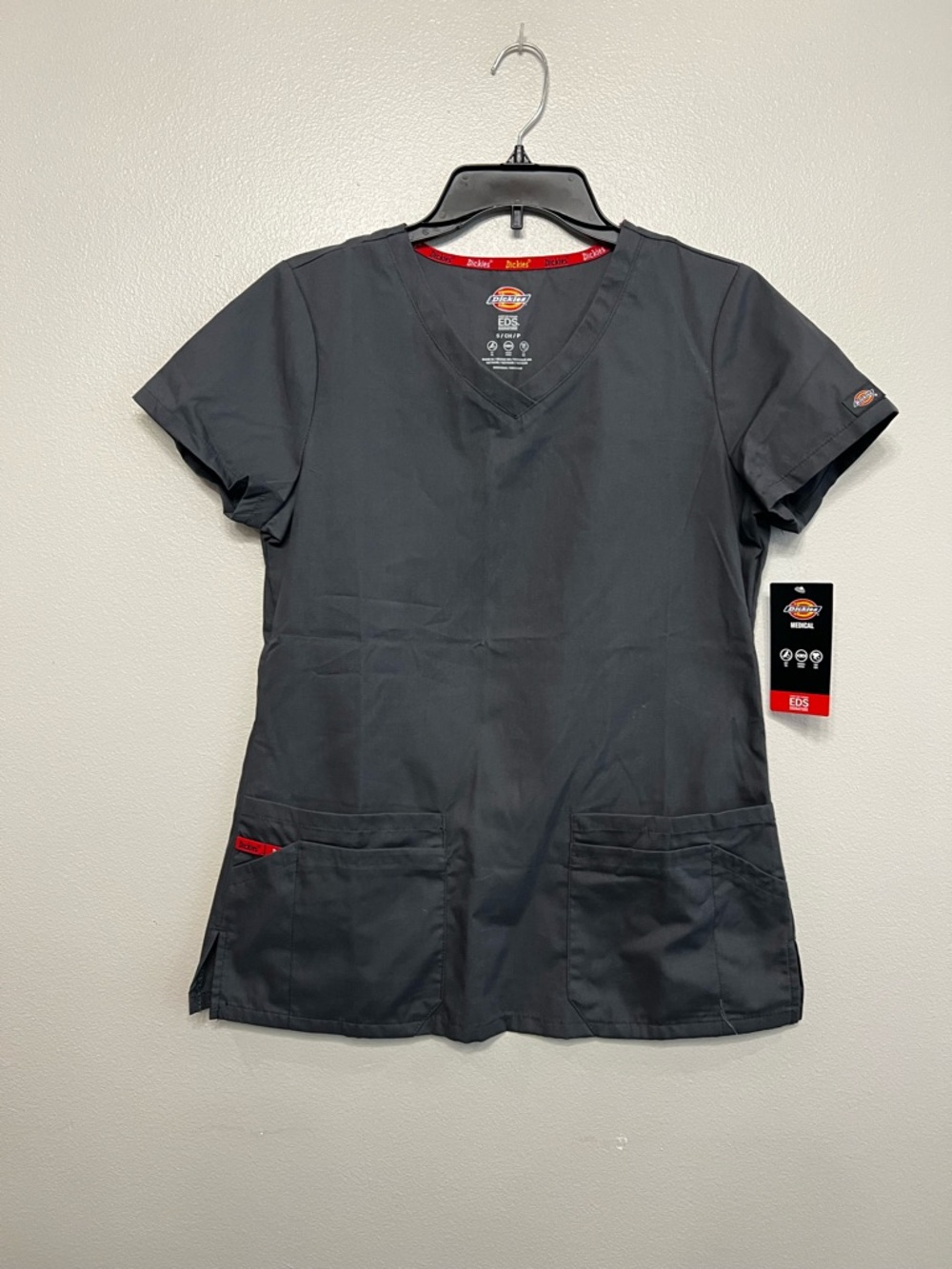Dickies Gray V-Neck Nurse Scrub Too Size Small NWT